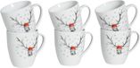 Porselein - Diner set - Tafeldecoratie - Feestelijk servies - Kersttafel - Servies set blanc et rouge - Diner servies