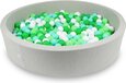 Viking Choice Ballenbak rond licht grijs - 600 ballen - 130 x 30 cm - ballenbad - groen 7 cm ballen