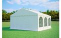 Ambitent MAX+ Partytent 6x6 m – PVC 550 g/m², brandvertragend, zijhoogte 2,6 m, buizen Ø50 mm, tot 72 personen - Wit