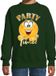 Bellatio Decorations BD Kinder Trui - Party Time Emoji - Groen - Maat 110/116