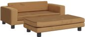vidaXL Banc pour enfants avec repose-pieds 100x50x30 cm velours marron
