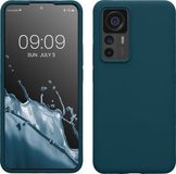 kwmobile telefoonhoesje geschikt voor Xiaomi 12T / 12T Pro - Hoesje met siliconen coating - Smartphone case in mat petrol