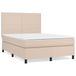 VidaXL Boxspringbed met matras, cappuccino-bruin, 140x190 cm, kunstleer