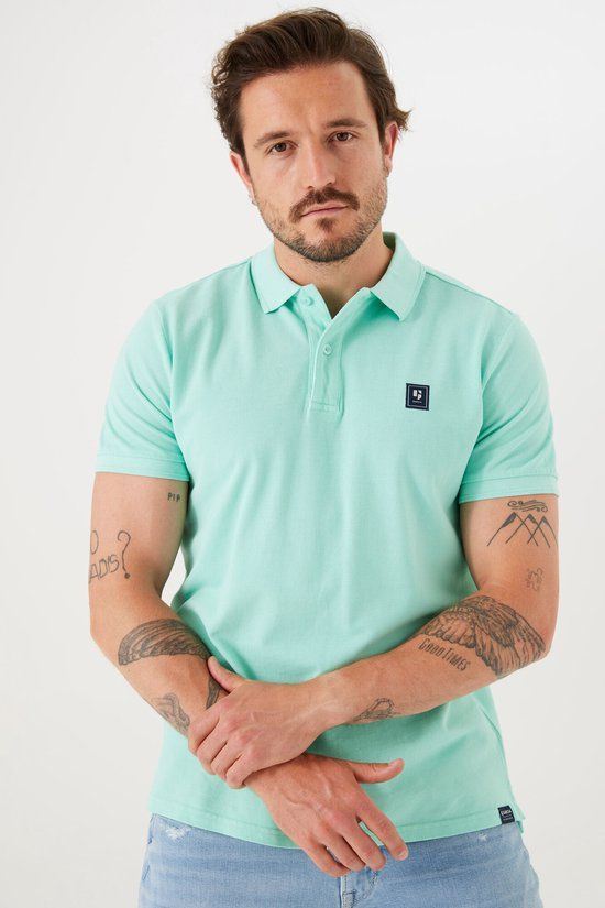 GARCIA Polo ss Heren Poloshirt - Maat M - Green
