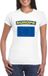 Bellatio Decorations Shoppartners Bv Vlag Europa t-shirt - wit - dames - korte mouwen - supporters S