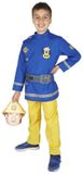 Orlob Brandweerman Sam Kostuum - Blauw, Geel - Beige - Creme - 3-4 jaar