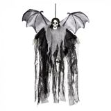 Boland Bv Horror hangdecoratie spook/geest/skelet pop met vleermuis vleugel 60 cm - Halloween decoratie poppen