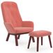VidaXL Fauteuil avec repose-pieds velours rose