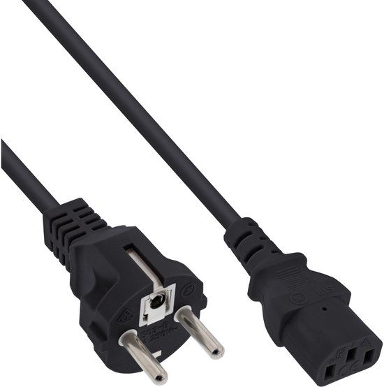 InLine 16651C electriciteitssnoer Zwart 5 m Netstekker type F IEC C13