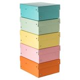 Originele FALKEN PureBox Pastel, 5 stuks, made in Germany, 100 mm hoog, DIN A5, verschillende kleuren, opbergdoos met stevig kartonnen deksel