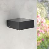 M Ledme Black Bin Led-wandlamp op zonne-energie, 2 W, buitenlamp met bewegingssensor en schemering, beschermingsklasse IP65, verlichting 4000 K (neutraal), snel opladen en gebruiksduur 6-8 uur