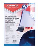 OFFICER PRODUCTS Omslagdeksels van blauw, transparant, pvc, doorzichtige folie, 100 stuks om te binden/DIN A4, 200 g/m²