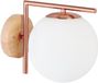 Merkloos Relaxdays Wandlamp Binnen E27 Glas Metaal Hout Rond Koper Wit Lichtbruin