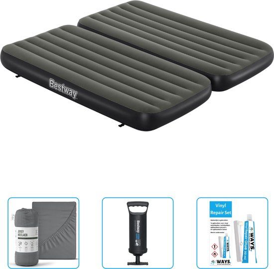 Bestway Luchtbed - 1-Persoons - 99x188x25cm - Donkerblauw - Inclusief Hoeslaken, Pomp & Reparatieset