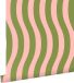 ESTAHome behang golvende strepen roze en groen - 0.53 x 10.05 m - 131610