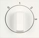 ION INDUSTRIES Plaque centrale avec bouton rotatif | Interrupteur 3 positions | V1/J1 | Blanc Alpin mat