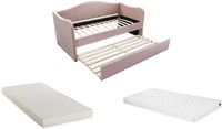 Vente-unique Canapé-lit velours rose 90 x 190 cm