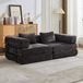 FloraGrace Canapé-lit 200 x 100 x 63 cm - Modulaire 2 places pliable conception de banc au sol - Pour salon ou chambre - Chenille - Noir