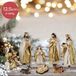 Lumineo Gouden kerststal figuren - 8 delig - 12,5cm Hoog