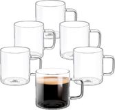 Wilmax Theeglazen & koffieglazen met handvat, set van 6, 500 ml