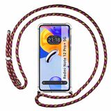 Tumundosmartphone Transparante beschermhoes voor Xiaomi Redmi Note 12 Pro+ Plus 5G met koord roze/goud