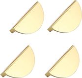 Dailygoods Poignées de placard Lune dorée - 4 Pièces - Aluminium - Boutons de meuble - Moderne - Convient pour Cuisine/Salon