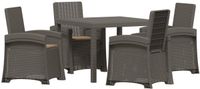 vidaXL Tuin Eettafel Set 5-delig Lichtgrijs en Taupe PP