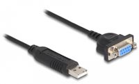 Delock 66453 USB Type-A naar RS-232 seriële kabel Zwart 0,5 m