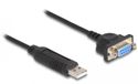 Delock 66453 USB Type-A naar RS-232 seriële kabel Zwart 0,5 m
