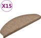vidaXL Tapis d'escalier auto-adhésifs 15 pièces 65x21x4 cm Beige