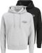 JACK&JONES PLUS - JJMAKOTO SWEAT HOOD 2PK MP PLS - Heren - Sweaters - Zwart - XXL