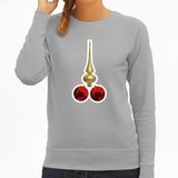 Bellatio Decorations Foute Kersttrui / sweater voor dames - kerstballen - PIEK - ondeugende kerst - grijs XS