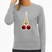 Bellatio Decorations Foute Kersttrui / sweater voor dames - kerstballen - PIEK - ondeugende kerst - grijs XS