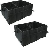 ProPlus Set van 2x stuks auto kofferbak organizers tas zwart opvouwbaar 52 x 38 x 26 cm