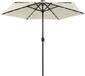 vidaXL Parasol met LED-verlichting en aluminium paal 270 cm zandwit