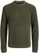 Jack & Jones Pull Homme Coupe Regular Vert XXL Col Rond Adultes