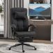 Chaise de bureau avec repose-pieds, chaise de bureau pivotante avec appui-tête, noire