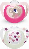 NUK Starlight Night & Day Silicone Pacifiers (2 pcs) 18-36m - Koala/Stars