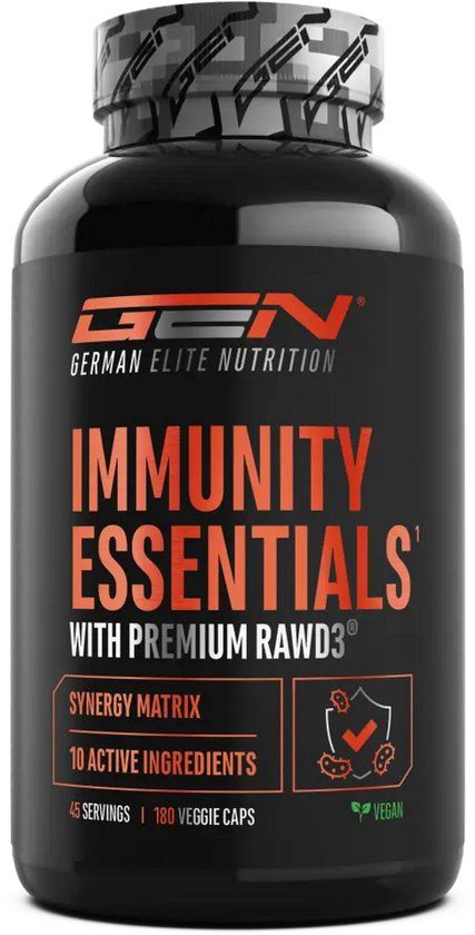 German Elite Nutrition Immunity Essentials – 180 capsules – Immuniteitsondersteuning met vitamine C, D3 en zink