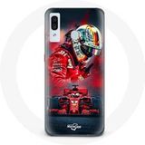 Maniacase Hoesje voor Samsung Galaxy A40 Formule 1 Sebastian Vettel F1 Driver Red