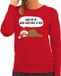Bellatio Decorations Luiaard Kerst sweater - Wake me up when christmas is over - rood - voor dames - S