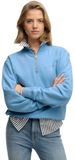 Superdry Essential Logo Sweatshirt Met Halve Rits Blauw XS Vrouw