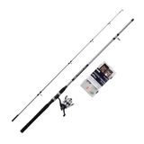 Shakespeare SALT Estuary Enforcer Combo Set, Hengel en haspel Combo, Spinning Combo, Hard Case Tackle Box, Kunstaas en End Tackle, Zee - Inshore/Nearshore Vissen, Blauw & Wit, 2.40m | 20-60g