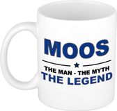 Bellatio Decorations Moos cadeau mok - man myth legend - naam koffiemok / beker - wit en blauw - 300 ml - verjaardag