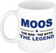 Bellatio Decorations Moos cadeau mok - man myth legend - naam koffiemok / beker - wit en blauw - 300 ml - verjaardag