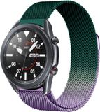 Strap-it Milanees Smartwatch bandje - Geschikt voor Samsung Galaxy Watch 3 Milanese band 45mm - paars/groen