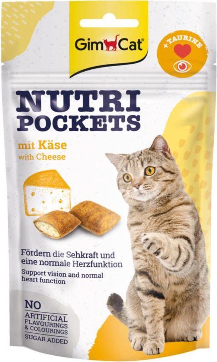 GimCat Nutri Pockets Kaas & Taurine - 12x60 gr - Voordeelverpakking