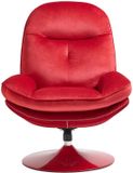 Vente-unique Draaibare fauteuil in rode fluwelen stof ILMACA