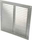 Amig Ventilatierooster/muurrooster met gaas - 200 x 200mm - aluminium - zilver - schoepenrooster - tegen muggen en insecten