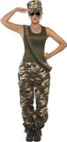 Smiffys Smiffy Militair kostuum - Sexy legerpak met pet - Verkleedkleding maat S (36-38)